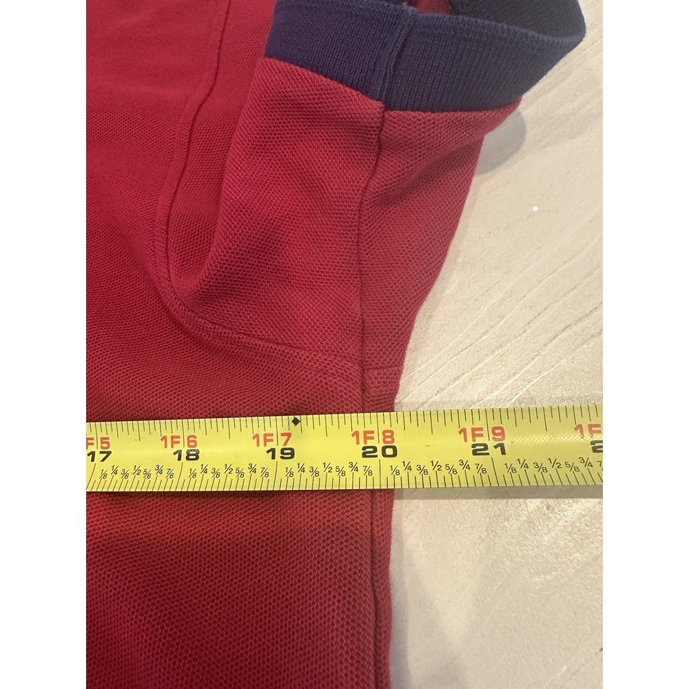 Maczoo Men's Preppy 4/L Red Solid Short Sleeve Polo Shirt Cotton Washable - Picture 11 of 11